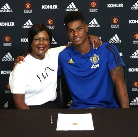 Robert Rashford's ex-wife, Melanie Rashford, and son, Marcus Rashford.